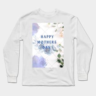Mothers day floral checked design Long Sleeve T-Shirt